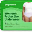 Amazon Basics Maximum Absorbency Incontinence Underwear for Women, Disposable Postpartum, Bladder Leak Protection, Odor Control, Soft, Medium, Lavender, 57 Count (3 Packs of 19)