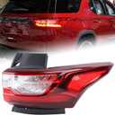 Right Passenger Side LED Tail Light Compatible for 2018 2019 2020 2021 Chevy Traverse Chevrolet Outer Rear Lamp Assembly With Bulbs 84618032 GM2805130 RH