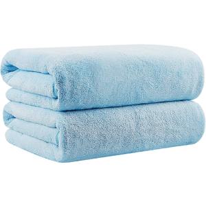 Orighty 2-Pack Microfiber Bath Towels (27'' x 54'') - Soft, Absorbent, Quick-Drying, Blue