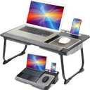 Lap Desk - Fits up to 17 inches Laptop, Portable Computer Stand for Bed & Couch, Large Lap Tray Table with Mouse Pad, Wrist Pad,Tablet Holder, Cellphone Slot