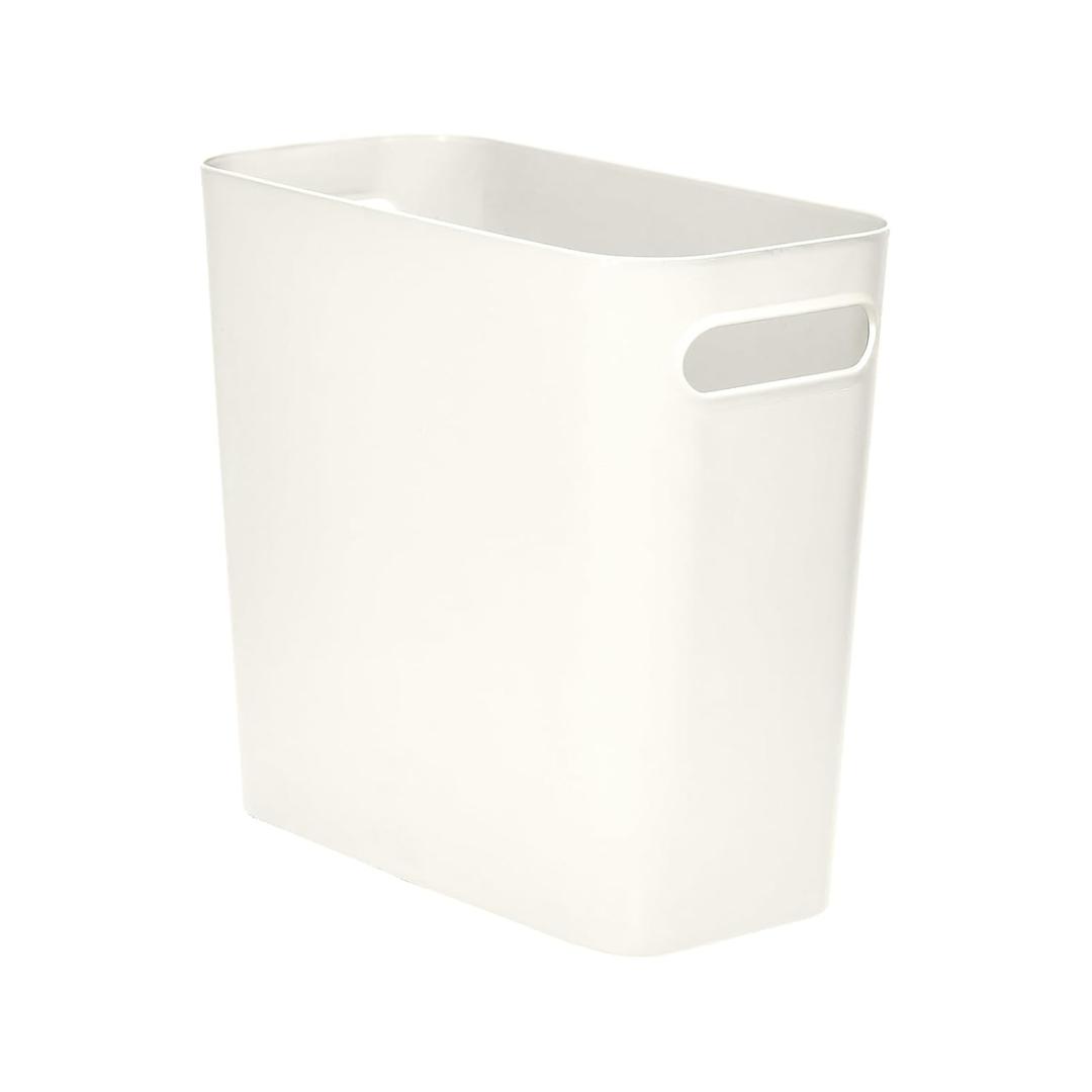 TEIUKAX Platic Trash Can - Small Waste basket bin - 1.8 Gallon- for Office, Home, Bathroom, Kitchen - White