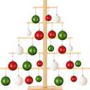 Christmas Tree Ornament Stand Holder with Arms Wooden Christmas Ornament Hanger Christmas Display Stand for Counter Top Ornament Display Desktop Xmas Tree Holiday Party(19.69 Inches)