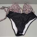 Lilosy Sexy Tie Criss Cross Plunge One Piece Thong Swimsuit High Cut Brazilian Bathing Suit size XL