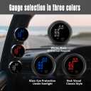 Air Bag Pressure Gauge Three Digital Display 0-232PSI (16BAR) for Air Ride Suspension System with 3PCS 1/8NPT Electrical Sensors with 1/8NPT to 1/4NPT Fitting 2-1/16" (52mm) White LED