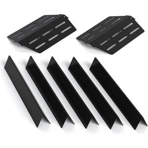 Grill Replacement Parts for Weber Genesis 300 Series  Fits E310/S310 Front-Control  5-Pack 17.5" Flavorizer Bars (Part #7621) & 2-Pack Heat Deflectors (Part #7622) (Black)