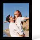 YESKAY 8.5x11 Picture Frame - 8.5 x 11 Photo Frame Made of Solid Oak Wood and Real Glass,Display Picture 2 Opening 5x7 with Mat or 8.5x11 Without Mat for Wall & Tabletop(Color Black)