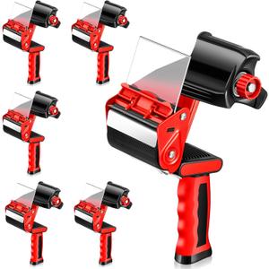 Hicarer 6 Pcs 3 Inch Packing Tape Gun Heavy Duty Tape Dispenser Non Slip Silicone Handle Portable for Shipping, Moving, Carton and Box Sealing