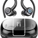 Wireless Earbuds Bluetooth 5.3 Headphones Sports, 48H Earphone with ENC Mic, Stereo Deep Bass Bluetooth Earbuds with Secure Earhooks, LED Display, IPX7 Waterproof Over Ear Buds for Running/Gym/Workout