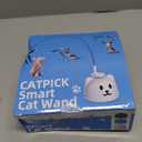 Interactive Cat Toys for Indoor Cats: Upgraded 360 Automatic Spin Flying Bird Feather Wand with Silicone Protected Rod Safe Play, Strong 8cm Suction Cup, USB-Rechargeable for Bored Kittens and Adult (White)