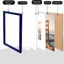 KINLINK 11x14 Picture Frame Navy, Solid Wood Frames with Acrylic Plexiglass for Pictures 5x7/8x10 with Mat or 11x14 without Mat, Tabletop and Wall Mounting Display, Set of 4