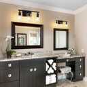 Bathroom Lighting Fixtures Over Mirror,3-Light Black Bathroom Vanity Light,Sconces Wall Lighting with Clear Glass Shade,Light Fixture for Bedroom Living Room Vanity Table Hallway