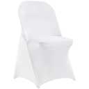 VEVOR White Stretch Spandex Chair Covers, Folding Kitchen Chairs Cover, Universal Washable Slipcovers Protector, Removable Chair Seat Covers, for Wedding Party Dining Room Banquet Event, Pack of 1