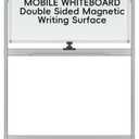 INNOVART Mobile Whiteboard 36" x 24", 360 Reversible Double Sided Magnetic Dry Erase Board with Portable Rolling Stand on Wheels, Easel Standing Board with Aluminum Frame (Silver)
