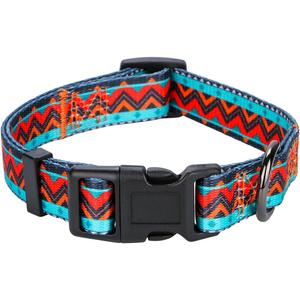Rhea Rose Dog Collar for Small Dogs Floral Pattern for Girl boy Dogs Small (S(Neck 11"-15.7", Width 5/8"), E_Tribal-Mountain
)