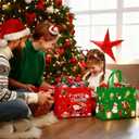 2 x sanchlor 12 Pack Christmas Gift Bags, 12.6"x9.8"x6.7" Large Non-Woven Tote Bags with Handles for Wrapping Xmas Party Favors