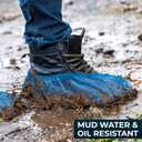 Premium Disposable Boot & Shoe Covers Booties | 50 Pack | Durable, Non-Slip, Non-Toxic, Water Resistant, Recyclable Protectors for Indoor & Outdoor | Large Size Fits Most Shoes