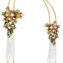 Metal Wedding Arch Stand,Set of 2 Curved Arch Backdrop Stand Wedding Arches for Ceremony Baby Shower Garden Floral Horn Arch Stand Birthday Ramadan Decor(6.9FT & 5.9FT)