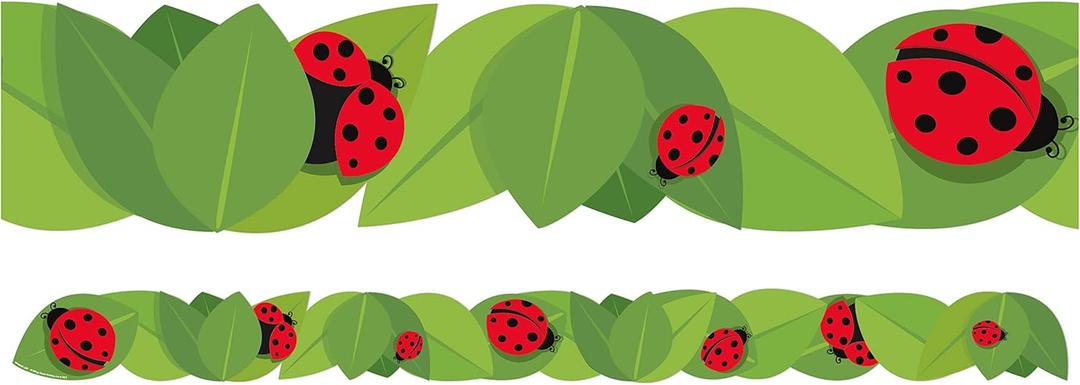 Eureka Ladybugs Extra Wide Decorative Classroom and Bulletin Board Trim for Teachers, 3.25" Wide, 12 Strips for 37 Total Feet