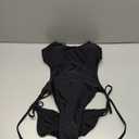 SHEKINI Women's Strappy Backless Bathing Suit Sexy Cut Out Adjustable Straps One Piece Swimsuits (Large, Black)