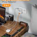 TESSAN Switzerland Travel Plug Adapter, Type J Switzerland Power Adapter with 4 Outlets 3 USB (2 USB-C), Swiss Plug for US to Rwanda Jordan Liechtenstein Madagascar, Travel Essentials