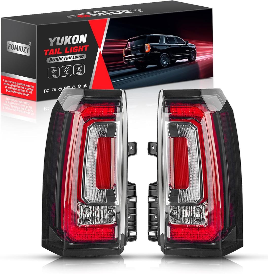 Tail Lights Assembly Left Driver Right Passenger Fit For GMC Yukon Yukon XL Denali 2015 2016 2017 2018 2019 2020 Rear LED Brake Turn Signal Back Up Taillight Replaces 84536242 84536243