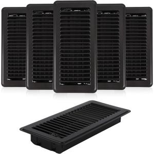 12 Pcs Black Floor Vents 4x10 Heavy Duty Metal Floor Vent Covers Vent Covers for Home Floor with Adjustment Damper Rust Proof Finish for Home Office Wall Floor Registers Grilles and Vents