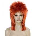 BESTBEL+Hair Cap 80s Rocking Diva Wig 70s Long Orange Mullet Wig Ginger Wigs for Women Long Spiky Wigs with Bangs Rocker Anime Funny Hair for Halloween Cosplay Womens Cosplay Outfit for Costume Party