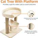 Amazon Basics Multi-Platform Cat Tree with Scratching Post for Indoor Cats up to 25lbs, 18 x 14 x 22 Inches, Beige