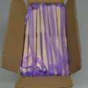 50pcs Paper Hand Fan with Organza Bags Bamboo Handheld Folding Fan DIY Decorative Wedding Party Favors (Light Purple)