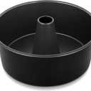 TeamFar 10 Inch Angel Food Cake Pan, Non-Stick Coating Stainless Steel Core Pound Cake Pan with Tube, for Home/Kitchen, Healthy & Heatproof, One-piece & Hollow Design, Release& Clean Easily