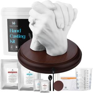 Hula Home Hand Casting Kit for Couples or Family with Mounting Plaque | Anniversary DIY Gifts Her & Him, Keepsake Sculpture Wedding Kids,