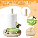 Interchangeable Paper Towel Holder Seasonal Freestanding Bamboo Paper Towel Holder with 10 Holiday Sign Countertop Decoration for Summer 4th of July Kitchen Home Bathroom (Dachshund)