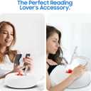 Kindle Pillow Stand Holder with Snack Bowl for Reading in Bed, Cozy Tablet Phone iPad Pillow Stand for Lap Compatible with 4.7"-13" Phone, Tablet, iPad, iPhone, Google, Kindle, Samsung(White)