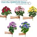 QIANYUN 2Pcs 19'' Realistic Artificial Geranium, Uv Resistant, Wedding Kitchen Garden Table Centerpieces Indoor Outdoor Decor (Red Geranium Flower)