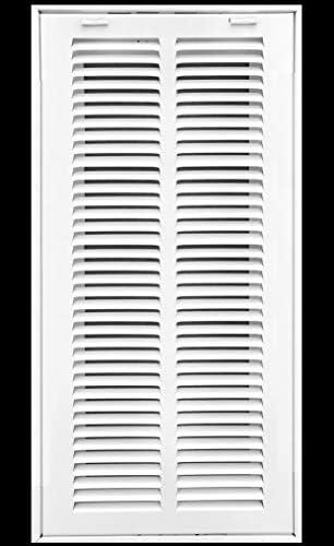 HVAC Premium 8" X 32" Steel Return Air Filter Grille for 1" Filter - Removable Face/Door - HVAC Duct Cover - Flat Stamped Face - White [Outer Dimensions: 10 5/8"w X 34 5/8'h]