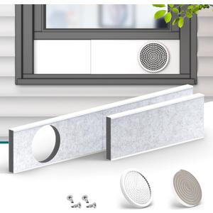 Daisypower Portable Air Conditioner Window Kit With Foam Insulation,Heat And Noise Insulated,Adjustable Seal Panels for AC Hose,Fits Single Double Hung Window,Sliding Window (5.9 IN)