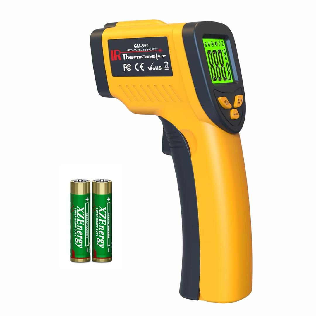 DEASOMIYE Infrared Laser Thermometer, Digital Infrared Laser Thermometer Gun with Adjustable Emissivity, IR Thermometer Temperature Gun for Cooking, Pizza Oven & Engine, -581022(-50550)