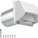 6 Inch Hooded Wall Vent with Screen and Damper,6" Vent Hood Wall Exhaust Vent Cover,Dryer Vent Cover Outside,6"Vent Cover Exterior Wall Vent Cap for Range Hood Kitchen Air Ventilation,Galvanized Steel