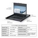 MT-VIKI KVM Rack Mount HDMI with 17.3'' LCD Monitor, 1080P@60Hz Support OSD/Hotkey, Included 8 KVM Cables+Keyboard + Touchpad, Fit 1U 19'' Rack, Mount Depth 23.6-31.8"