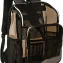 Clear Backpacks for School Large Clear Bookbag with Multi-Pockets PVC Transparent Backpack for College, Amber