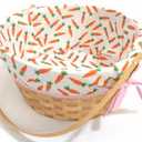 Holiday Home 12-Inch Lined Bamboo Basket - Carrot, 12 in 