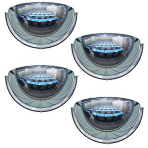 4Pack Acrylic Half Dome Mirror Corner Mirror Blindspot for Wall 12'' Diameter Safety Mirrors for Corners Convex Mirrors Indoor for Ceiling Business Driveway Outdoor Hallway Warehouse Office