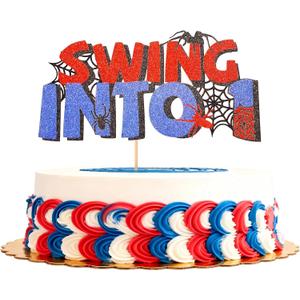 Spider Cartoon Birthday Cake Topper, Spider Web Theme Cake Decor for Kid Birthday Party Decorations (1)
