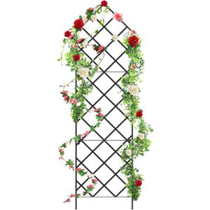 Newtay Giant Trellis for Climbing Plants, 108'' x 30'' Large Heavy Duty Rustproof Metal Vine Plant Trellis with Black Coating for Outdoor Climbing Plants Vegetables Support(Modern Style)