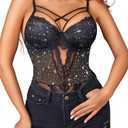 Avidlove Women Lingerie Floral Lace Harness Lingerie Bodysuit One Piece Teddy Babydoll Nightgown M