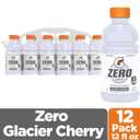 Gatorade G Zero Thirst Quencher, Glacier Cherry, 12 Ounce Bottles, 12 Count