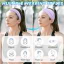 2 x Wide Headbands Headbands for Women Young Girls Non Slip Athletic Hair Bands for Small Head Ideal for Yoga Gym Running 4 Pack (black white blue purple)