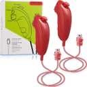 Wii Nunchuck Controller 2 Pack Nunchuck Controller Joystick Gamepad Replacement for Wii Console Video Games (2 Pack Red)