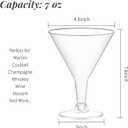 Zezzxu 24 Pack Plastic Martini Glasses 7 Oz Disposable Cocktail Glasses, Tall Mini Martini Glasses Perfect for Fall Halloween Party Birthday Wedding and All Events