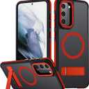 Mondelete for Samsung Galaxy S21 Plus Case, [Compatible with MagSafe], Adjustable Kickstand,Military Grade Drop Tested, Translucent Matte Phone Case for Galaxy S21 Plus Case (Red)